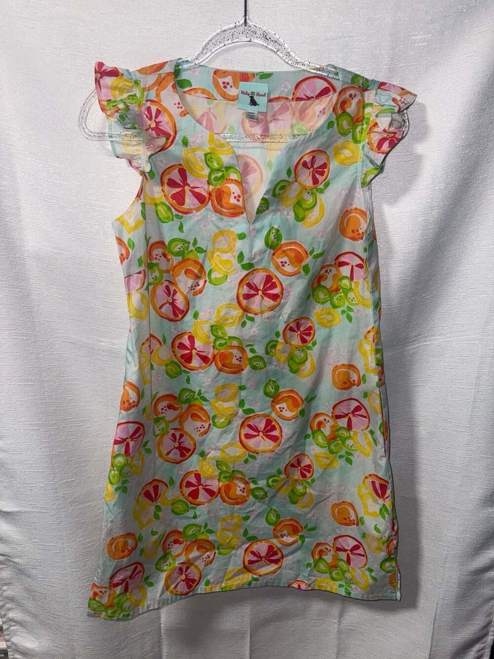 Haley and the Hound Citrus Print Flutter Sleeve Shift Dress